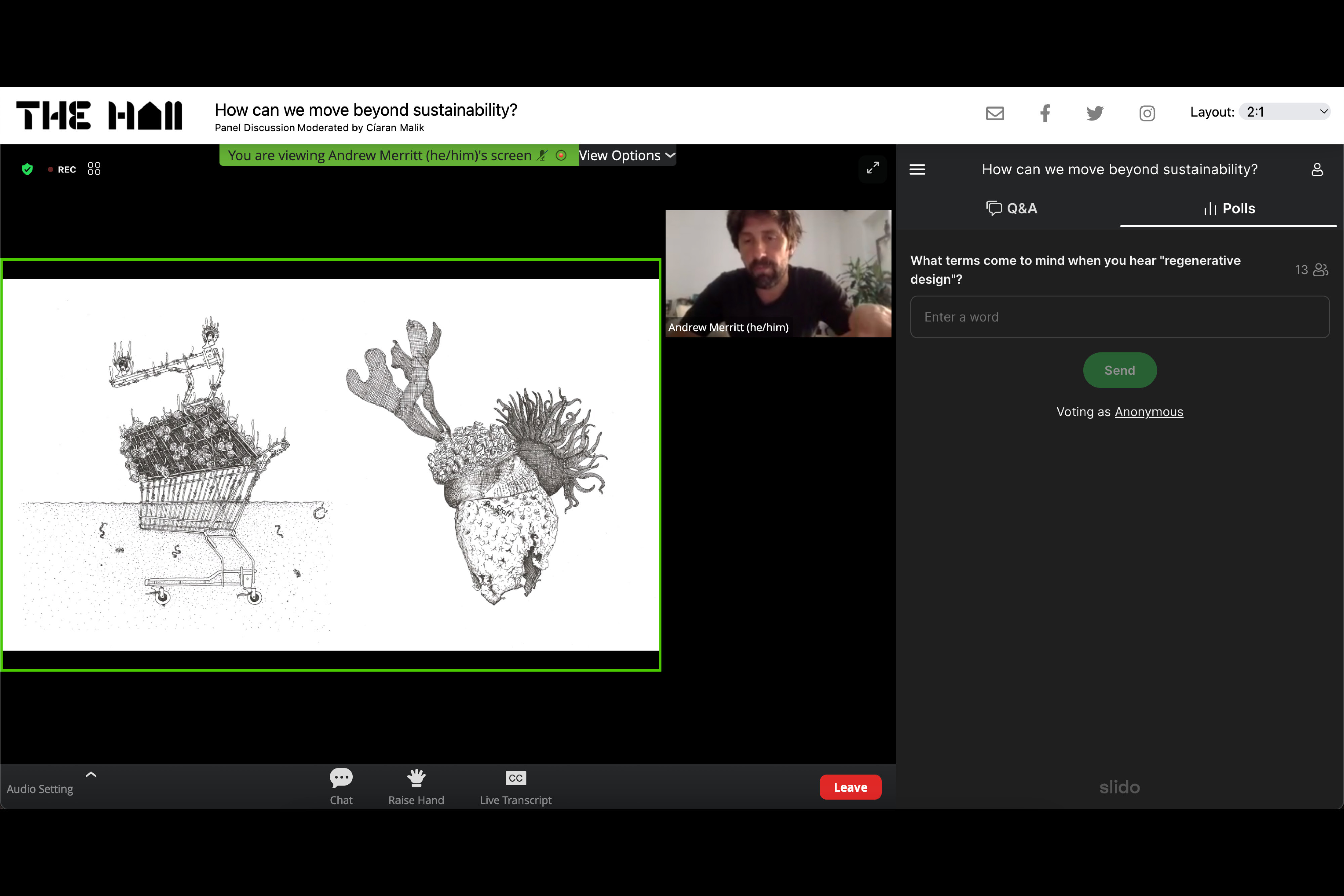A person on a zoom call.