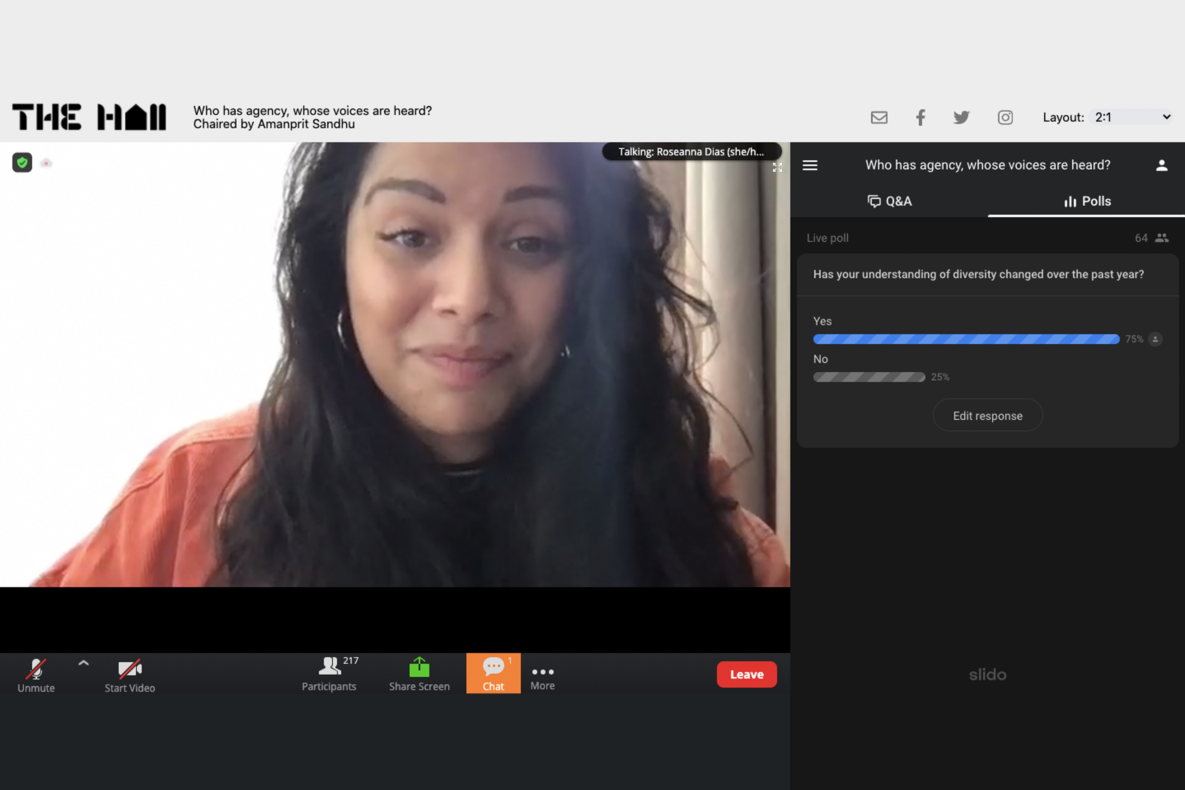 A person on a zoom call.